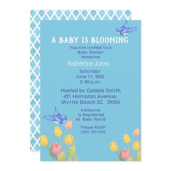 Bluebirds Baby Shower /A Baby Is Blooming