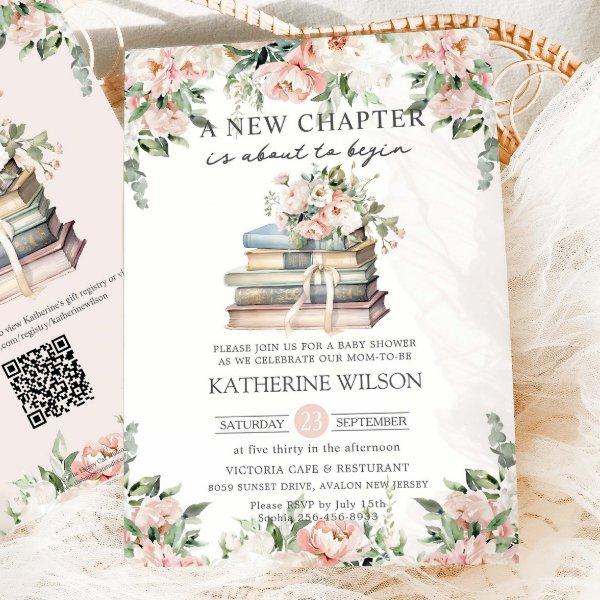 Blush Ivory Floral Books New Chapter