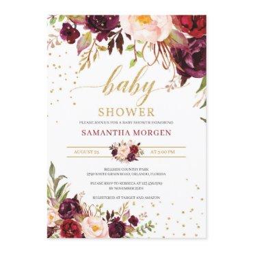 Blush marsala pink floral gold boho