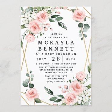 Blush Pink and Gold Floral Greenery