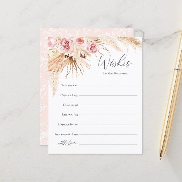 Blush Pink Boho Baby Shower wishes for the baby