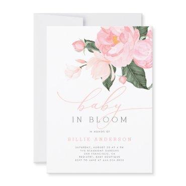 Blush Pink Floral Baby in Bloom Shower Girl