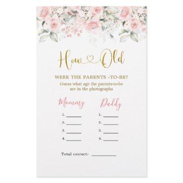 Blush Pink Floral Baby Shower How Old Parents