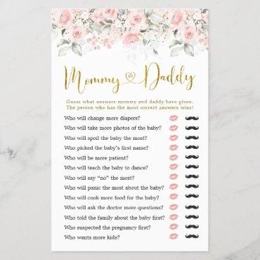 Blush Pink Floral Baby Shower Mommy or Daddy
