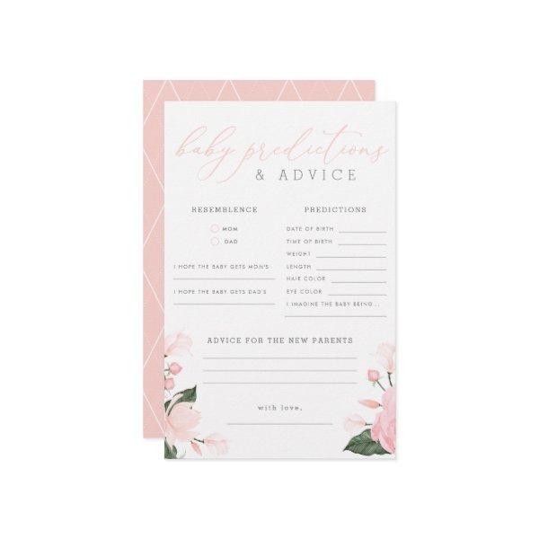 Blush Pink Floral Baby Shower Predictions & Advice