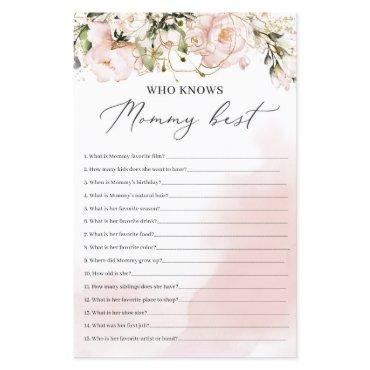 Blush pink floral gold who knows mommy best game