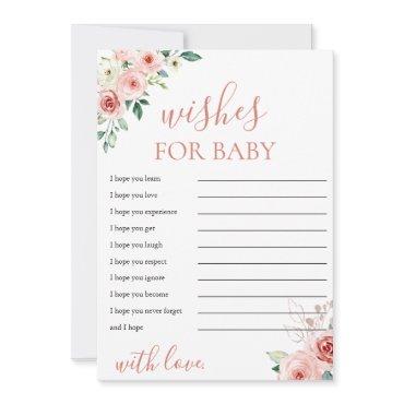 Blush Pink Floral Wishes for Baby Shower Card