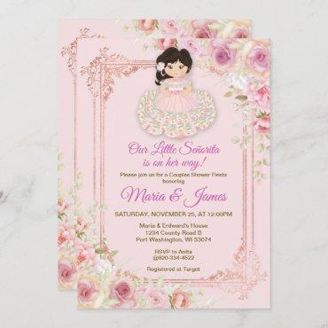 Blush Pink Flowers Mexican Fiesta Couples shower