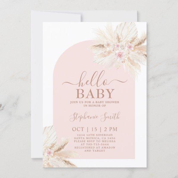Blush pink Tropical Baby Shower Girl