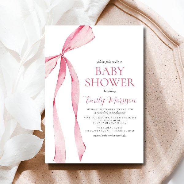 Blush Pink Watercolor Bow Girl