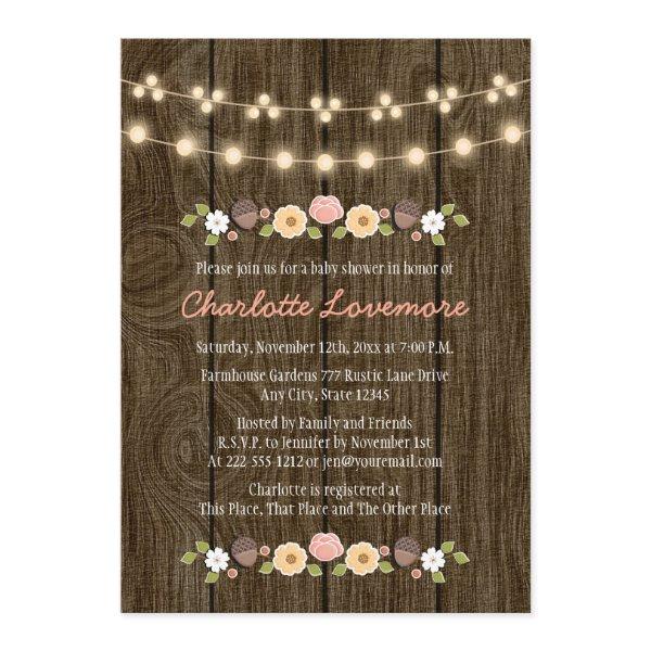 Blush String of Lights Fall Rustic
