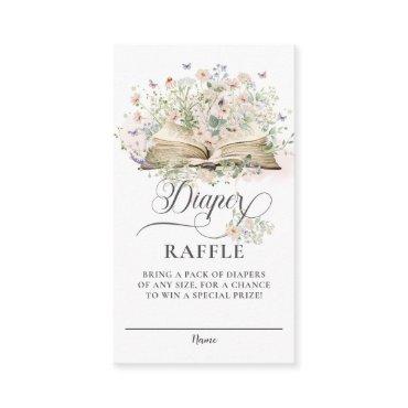 Blush Wildflower New Chapter Books Diaper Raffle Enclosure Card