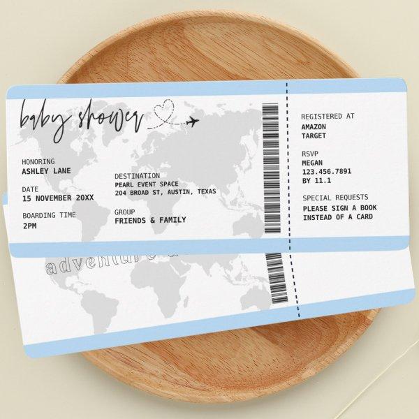 Boarding Pass Boy Travel Baby Shower