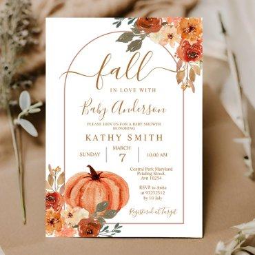 Boho Arch Fall In love Baby Shower Rustic Floral