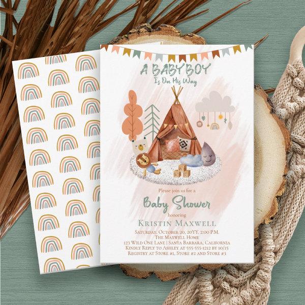 Boho Baby Boy Teepee and Toys Baby Sprinkle