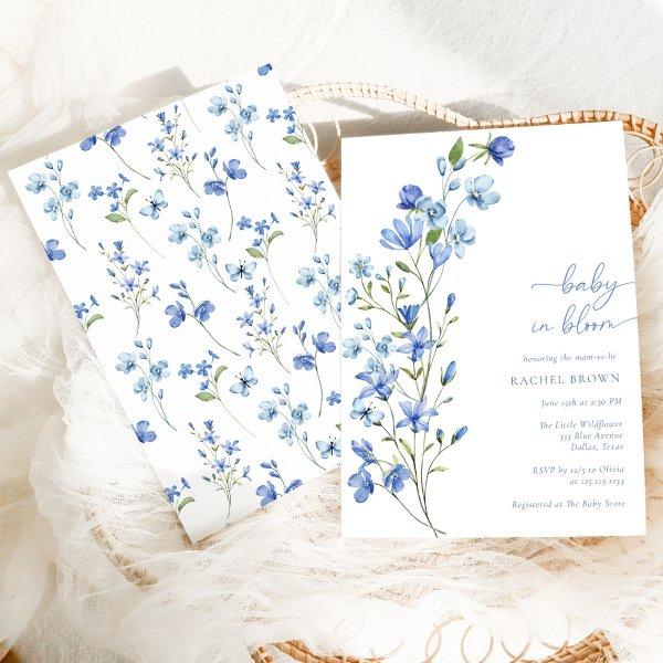 Boho Baby In Bloom Blue Wildflower