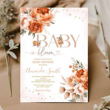 Boho Baby In Bloom Burnt Orange Floral