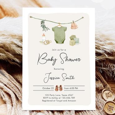 Boho Baby Shower Boy Neutral Clothes Rustic