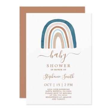 Boho Blue Rainbow Baby Shower Boy