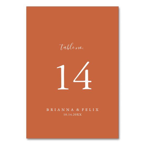Boho Botanical Autumn Wedding  Table Number