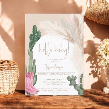 Boho cactus pampas arch hello