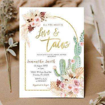 Boho Cactus Taco bout love Bridal Shower Invitatio