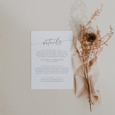 Boho Chic Dusty Purple Wedding Details Enclosure Card