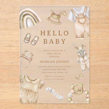 Boho Clothes Nursery Baby Shower Acrylic