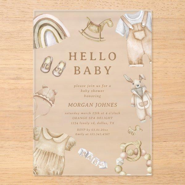 Boho Clothes Nursery Baby Shower Acrylic
