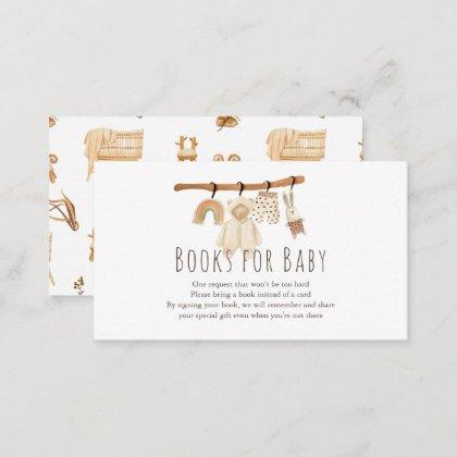 Boho Clothesline Baby Shower Books for Baby Enclosure Card