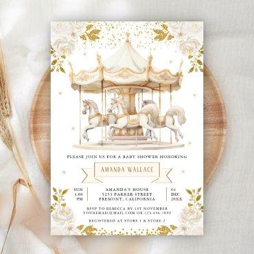 Boho Cream Gold Floral Carousel