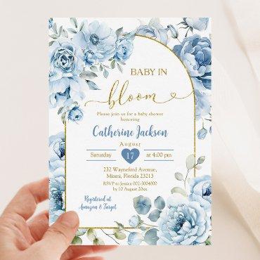 Boho Dusty Blue Floral Baby in Bloom