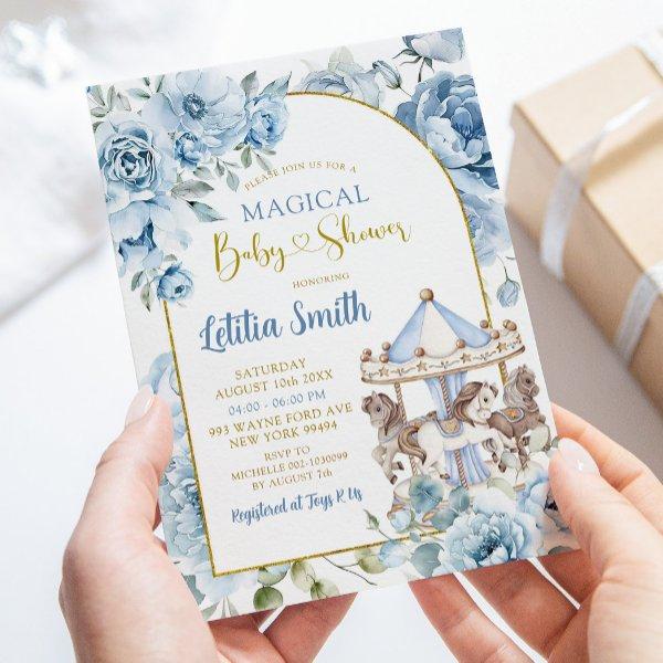 Boho Dusty Blue Magical Carousel