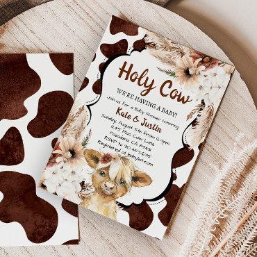 Boho Floral Highland Cow
