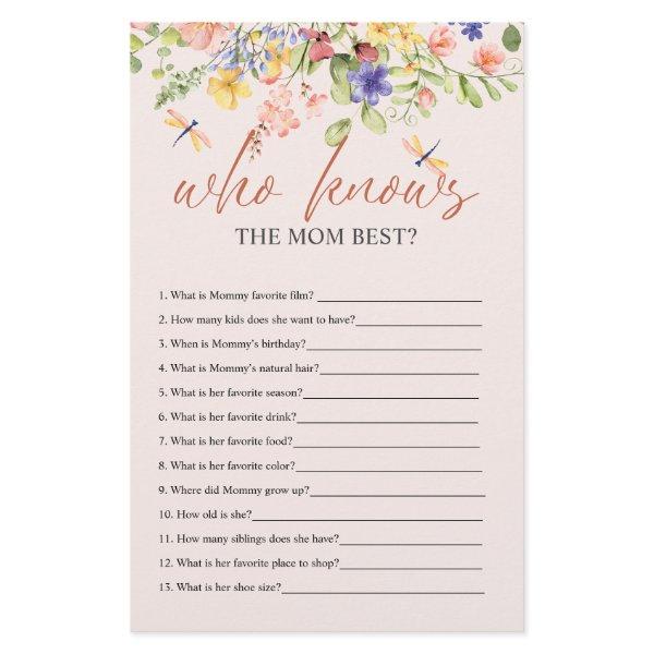 Boho Flowers and Dragonfly BABY SHOWER WHO KNOWS  Flyer