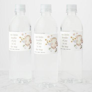 Boho Green Baby Clothes Gender Neutral Baby Shower Water Bottle Label