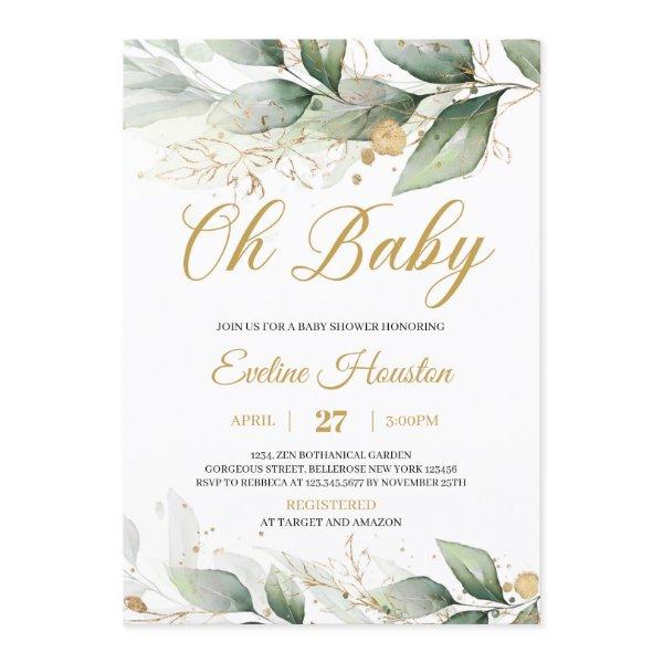 Boho greenery eucalyptus leaves oh