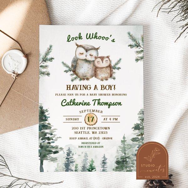 Boho Greenery Owl