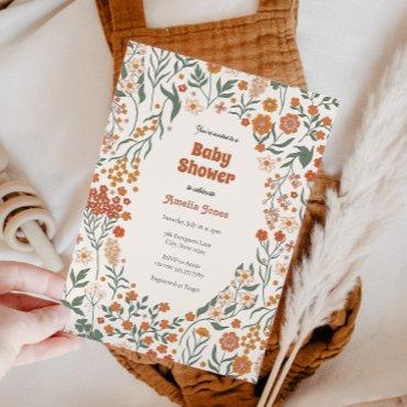 Boho Groovy Meadow Wildflower