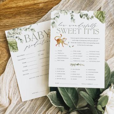Boho Jungle Double-Sided Baby Shower Game Card