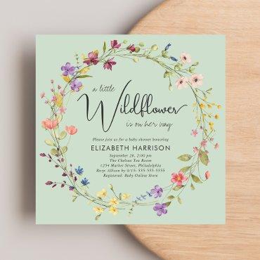 Boho Little Wildflower Watercolor Baby Girl Shower