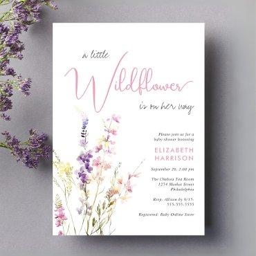 Boho Little Wildflower Watercolor Pink