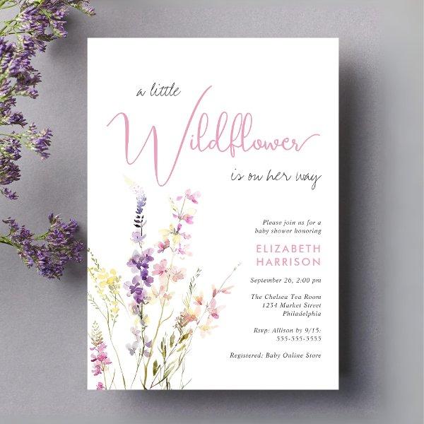 Boho Little Wildflower Watercolor Pink