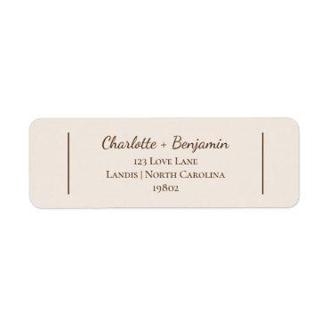 Boho Minimalist Beige Baby Shower Return Address Label