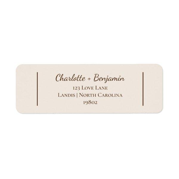 Boho Minimalist Beige Baby Shower Return Address Label