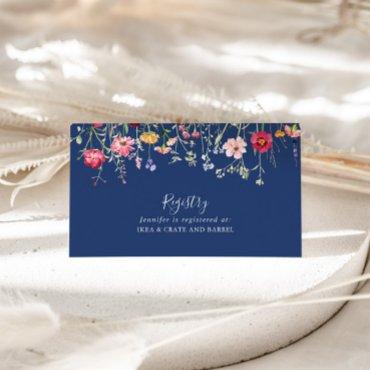 Boho Multicolor Wildflower Wedding Gift Registry Enclosure Card