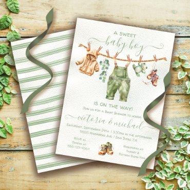 Boho Nature Baby Shower Clothesline