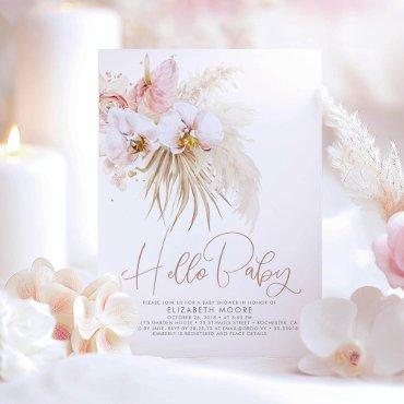 Boho Pampas Grass and Tropical Flowers