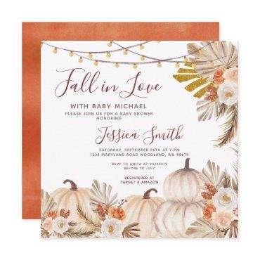 Boho Pampas Grass Pumpkin Fall in Love