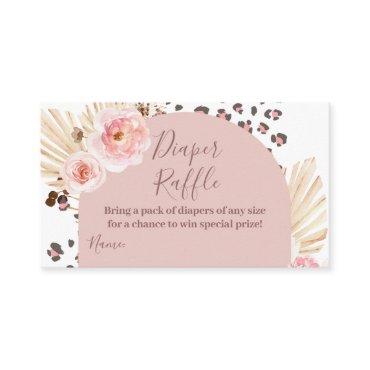Boho Pink Animals Jungle Diaper Raffle Enclosure Card